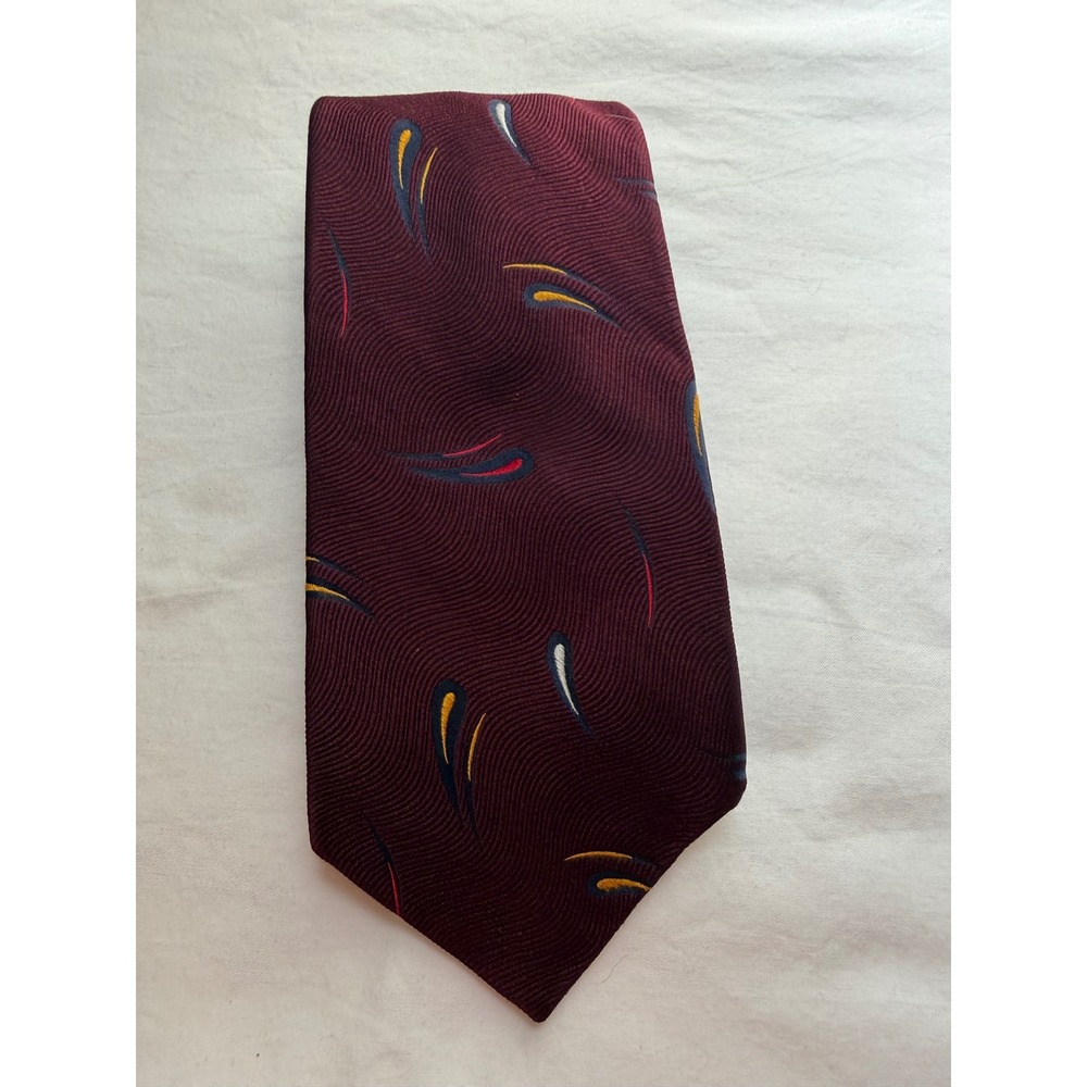 Robert Talbott Best of Class Burgundy Abstract Silk Tie Handsewn Made in USA